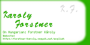 karoly forstner business card