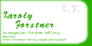 karoly forstner business card